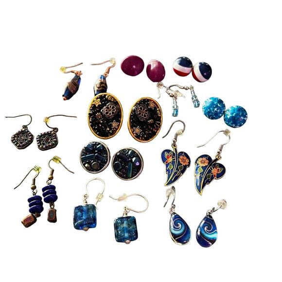 Earrings Lot Beaded Gold & Silver Tone - Picture 1 of 6